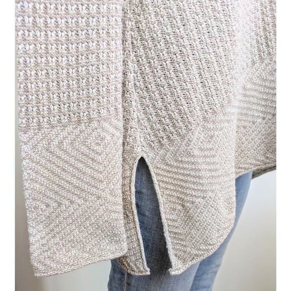Eight Eight Eight Tunic Sweater Medium Beige Cotton Marled Mixed Knit Clean Girl - Picture 7 of 11